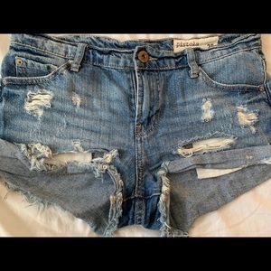 Pistola Ripped Jean Shorts